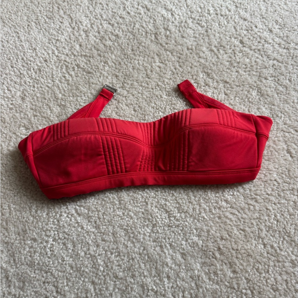 Athleta Red Bandeau Bikini Top